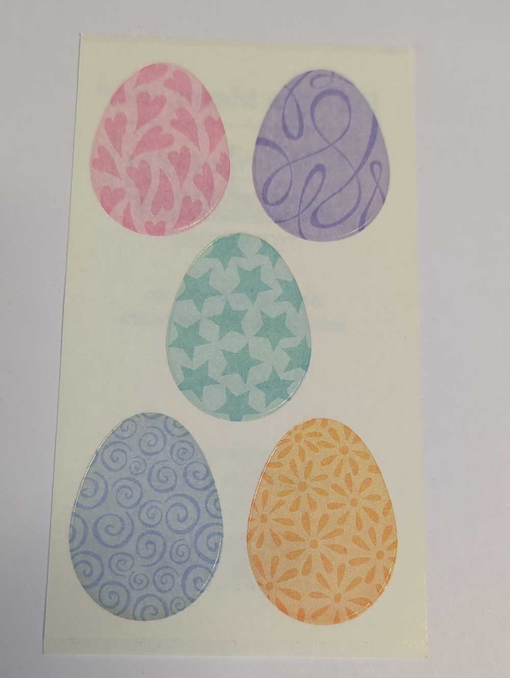☀️VTG Vintage Frances Meyer Easter Egg Pattern Sticker Sheet - Pastel Crafts